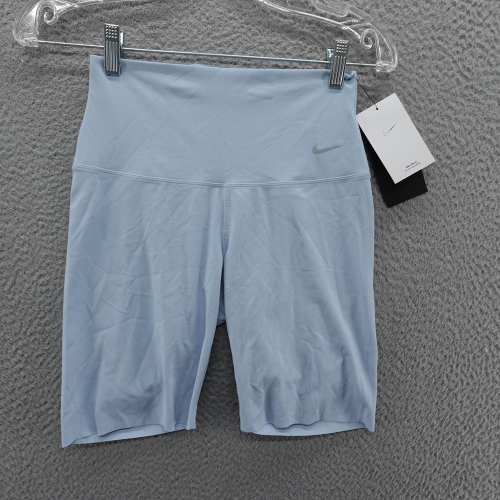 Nike Zenvy Dri-FIT InfinaSoft High Rise 8" Bike Shorts Light Blue Small NEW